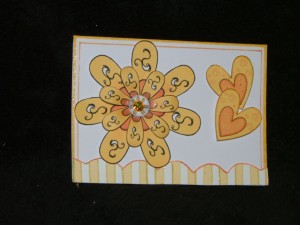 flower hearts yellow blank 5 1-2 x 4