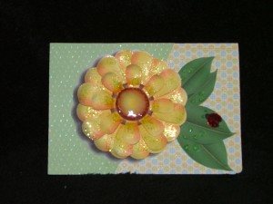flower w ladybug blank  5 1-2 x 4