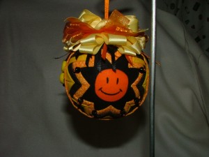front of smilie ball