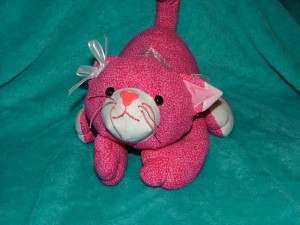 pink kitty 10 1-2 x 7 top of tail