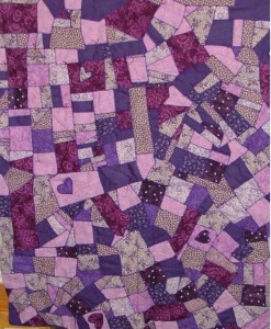 2 purple crazy quilt