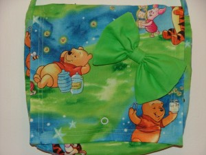 pooh bag with bow close up