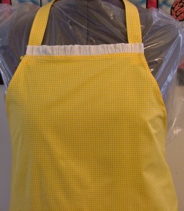 yellow apron neck