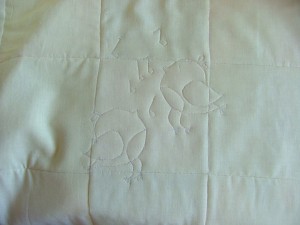 center back of quilt